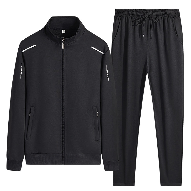 001 001 Autumn Sports Suit Men, Spring Casual Running Two-Piece Set, Youth Middle-Aged Group Suit, Bulk Purchase Sweatshirt And_voghion.com