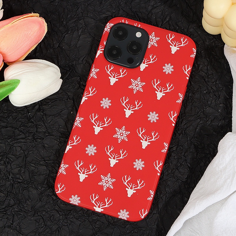 TechGlobe Yongyu Suitable For IPhone 14/13 Santa Claus Cartoon Graffiti Christmas Reindeer Phone TPU Soft Case_voghion.com