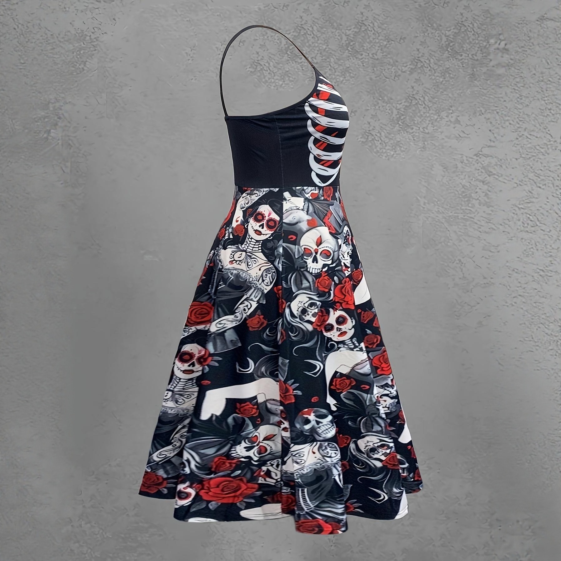 ChicShe Abito lungo sexy e hot da ragazza, con orlo largo, vestibilità aderente, stile europeo e americano, per Halloween, taglie forti_voghion.com