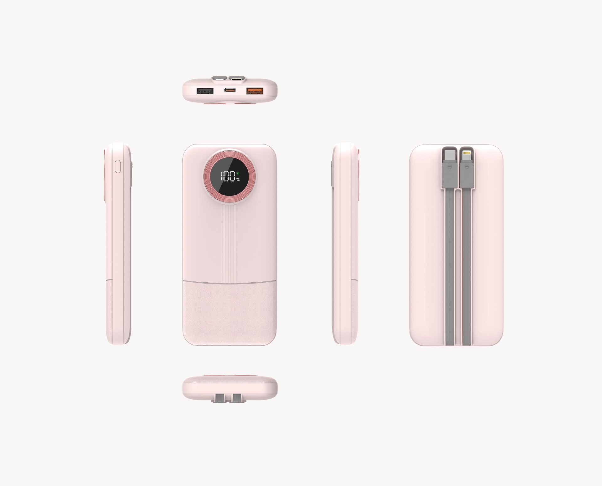 Techglobe 22,5 W, caricabatterie rapido, cavo integrato, 20000 mAh, alimentatore mobile in regalo con stampa, batteria a lunga durata_voghion.com