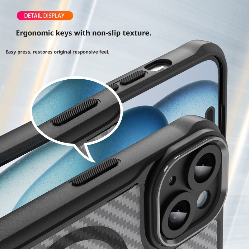 TechGlobe Kompatible Magnethülle für iPhone 15 Pro Max – Präzisions-Aussparungen, vollständige Abdeckung, PC-Doppelhülle_voghion.com