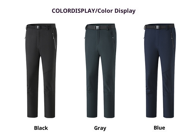 001 New Outdoor Soft Shell Fleece Lined Thicked Winter Warm Skiing Hiking Loose Windproof Waterproof Softshell Pants For_voghion.com