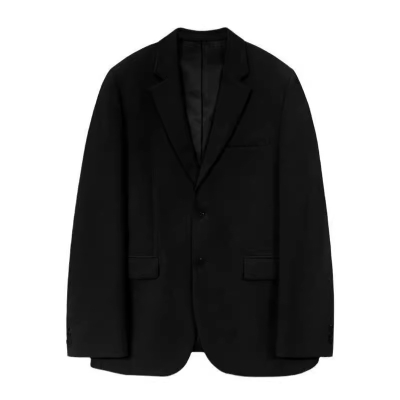 QFV507045555501<2 QFV507045555501<2 Chaqueta corta informal para hombre, estilo coreano, traje moderno Dongdaemun, blazer corto negro holgado de otoño_voghion.com