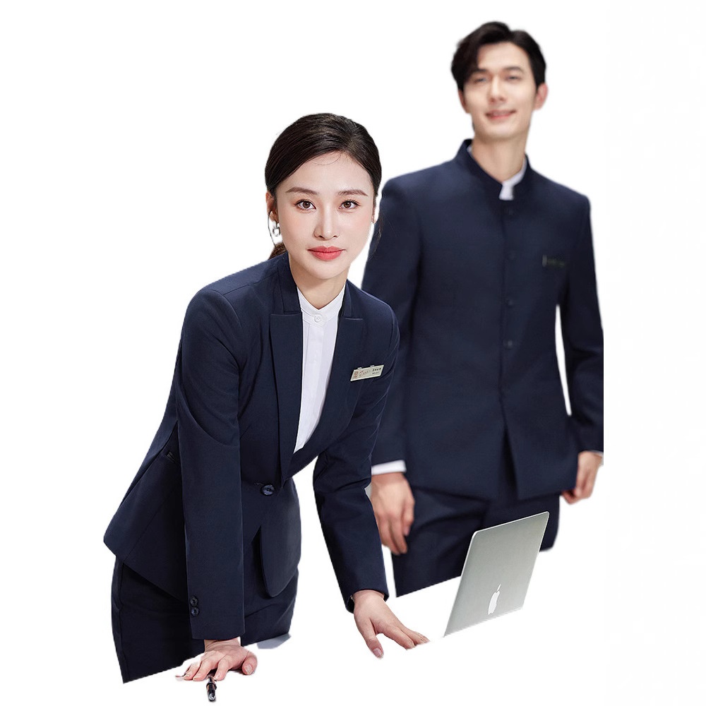 7045555501<2 QFV507045555501<2 New Uniform For Men And Women Gray Chinese National Style Professional Zhongshan Stand Collar Suit Business Formal Wear_voghion.com