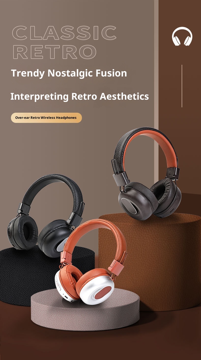 3c 2025 Nieuwe Retro Over-Ear Hoofdtelefoon Gaming Bluetooth Headset 5.3 Draadloze Oordopjes Lange Batterijduur Ruisonderdrukking_voghion.com