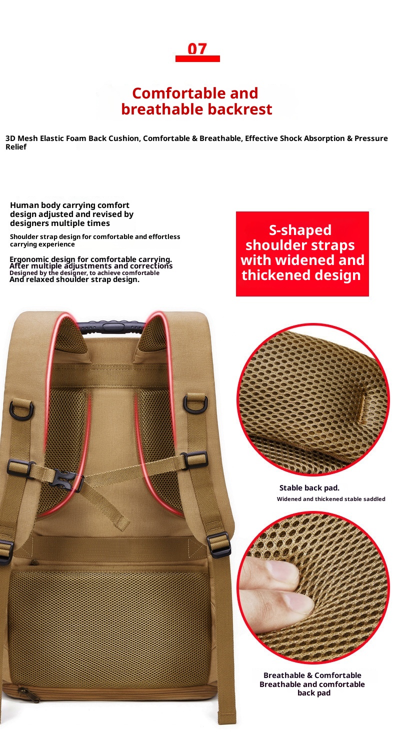 ActiveGo Maßgeschneiderter, multifunktionaler Rucksack aus Canvas mit großer Kapazität für Bergsteiger, getrennt für trockene und nasse Bereiche, Reisetasche_voghion.com