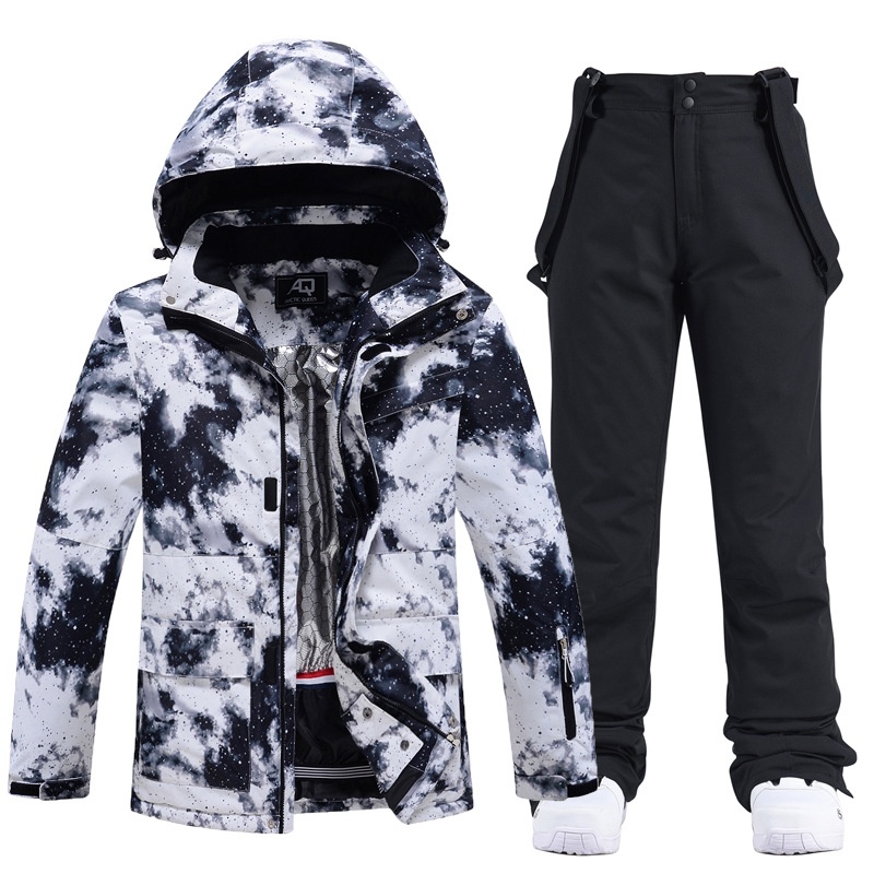 001 Ski Suit For Men Women, Workwear Style, Outdoor Warm Thickened Korean Version, Snowboarding Skiing Jacket And Pants,_voghion.com