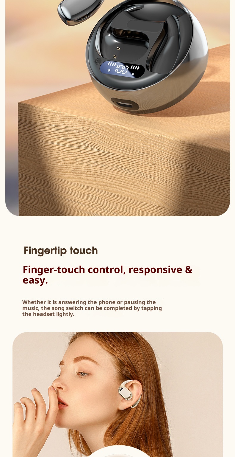 3c Premium M76 Open Draadloze Bluetooth-oortelefoons Air Bone Conduction Oorhaak Hardloop-sporthoofdtelefoon 5.4_voghion.com