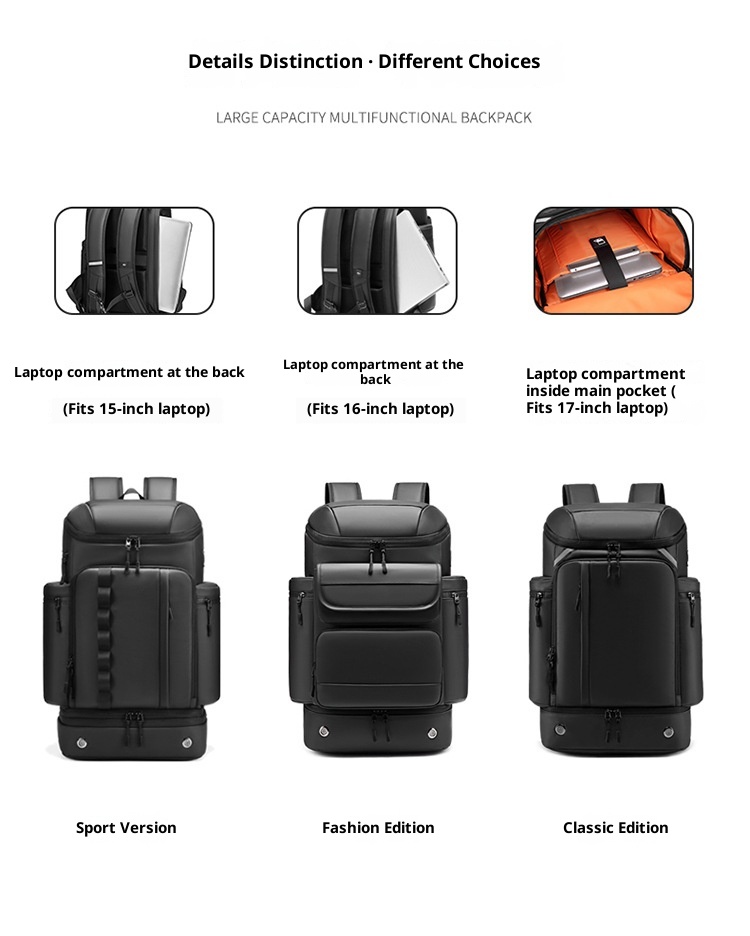 Zaino da viaggio ActiveGo da uomo, grande capacità, impermeabile, per studenti, viaggi d'affari, escursioni, brevi viaggi, per uomo_voghion.com