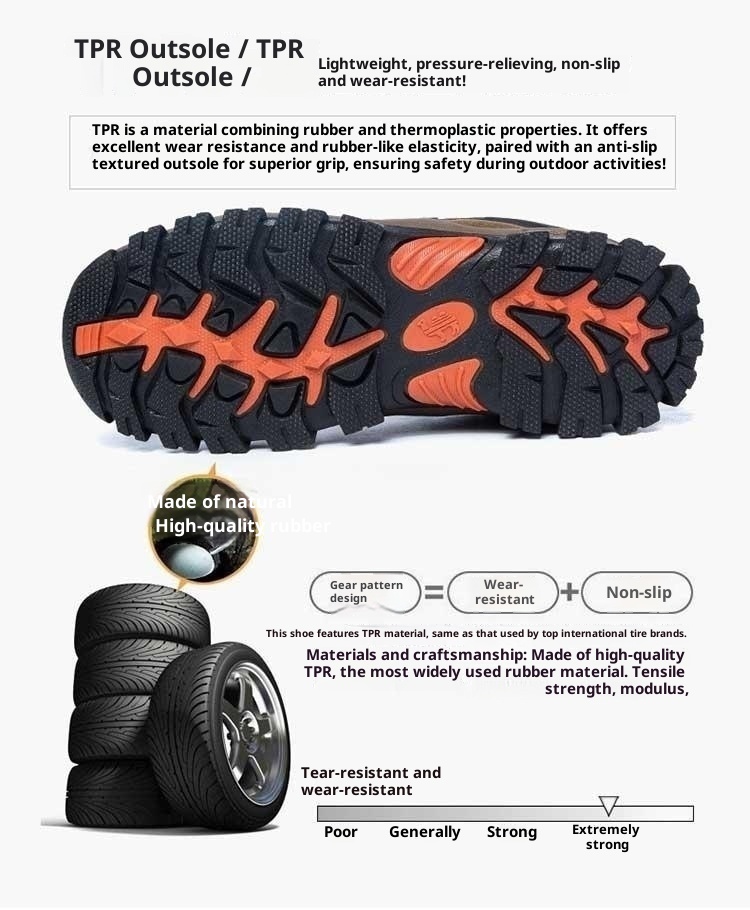 ShoeGlobe Outdoor Hiking Shoes For Men And Women, Sports Casual Trekking Non-Slip Waterproof Wear-Resistant Travel Fleece-Lined_voghion.com