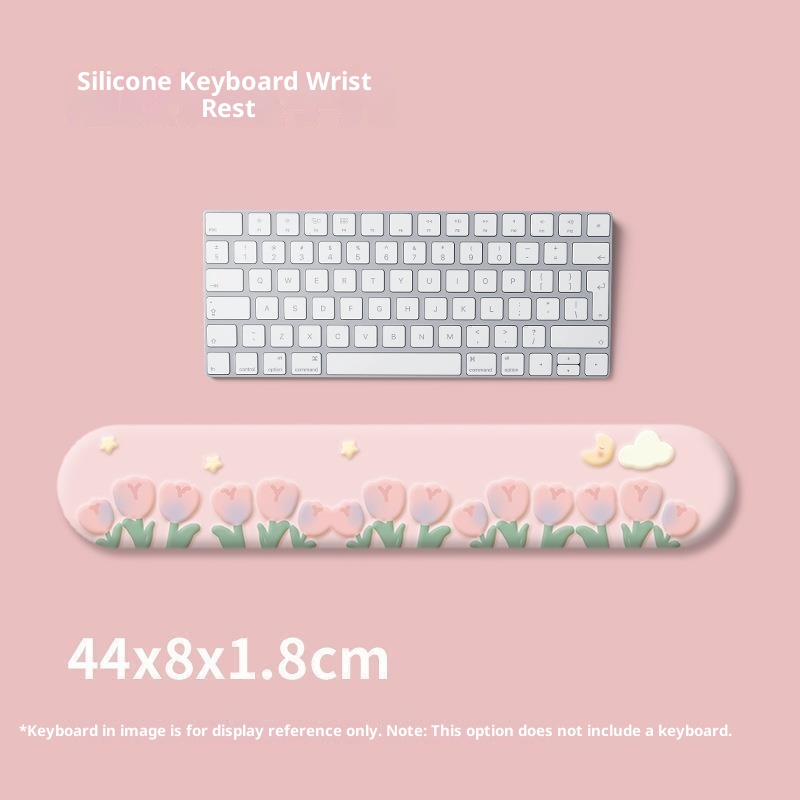 3c Tulip Mouse Pad Thickened Wrist Silicone Cartoon Laptop Keyboard Hand Rest Pillow Office Home Gaming_voghion.com