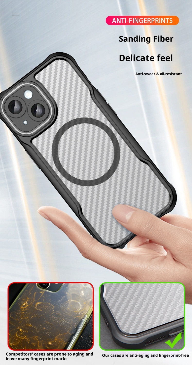 TechGlobe Kompatible Magnethülle für iPhone 15 Pro Max – Präzisions-Aussparungen, vollständige Abdeckung, PC-Doppelhülle_voghion.com