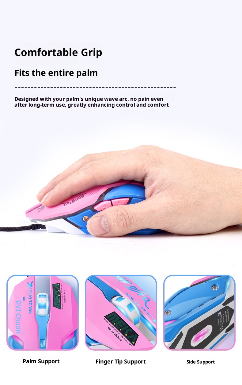 Techglobe Computer Peripheral LOL E-sports PUBG Gaming Accessories USB Mouse_voghion.com