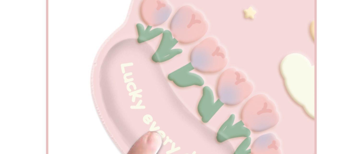 3c Tulip Mouse Pad Thickened Wrist Silicone Cartoon Laptop Keyboard Hand Rest Pillow Office Home Gaming_voghion.com