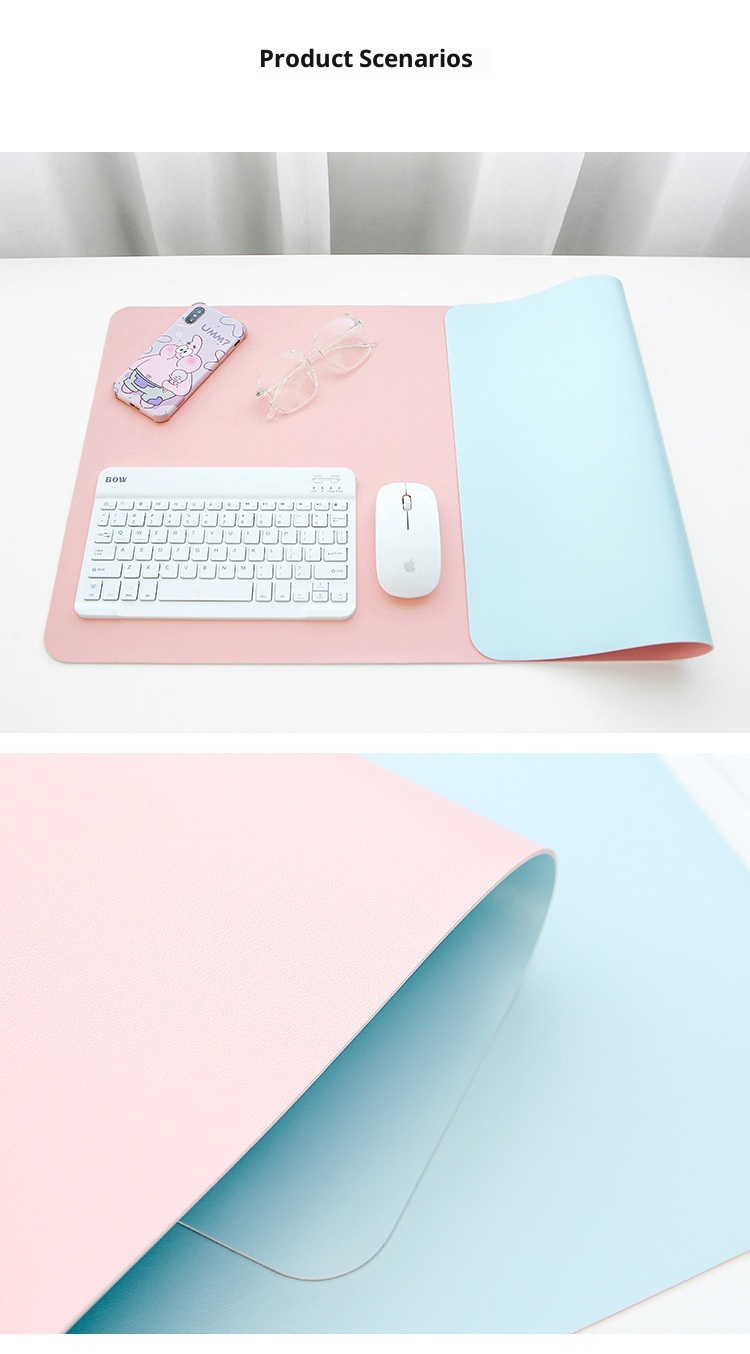 3c Manufacturer In Stock Cross-Border Leather Mouse Large Waterproof Office Desk Mat Student Writing Pad With Logo_voghion.com