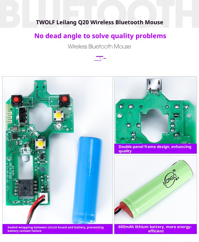 Techglobe 2.4G Bluetooth Wireless Dual Mode Silent Compatible With Laptop Charging Noiseless Office Glowing Mouse_voghion.com