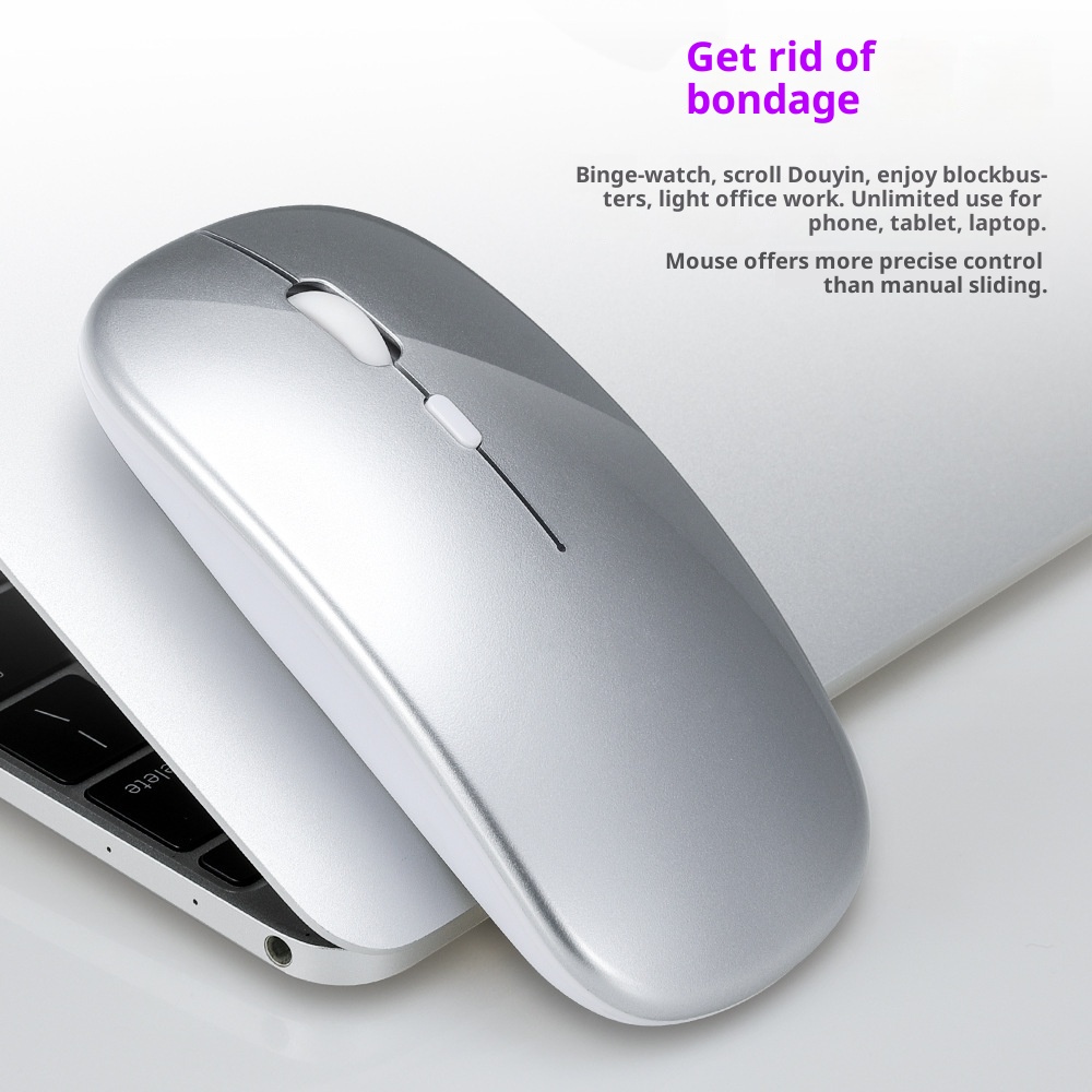 Techglobe 2.4G Bluetooth Wireless Dual Mode Silent Compatible With Laptop Charging Noiseless Office Glowing Mouse_voghion.com