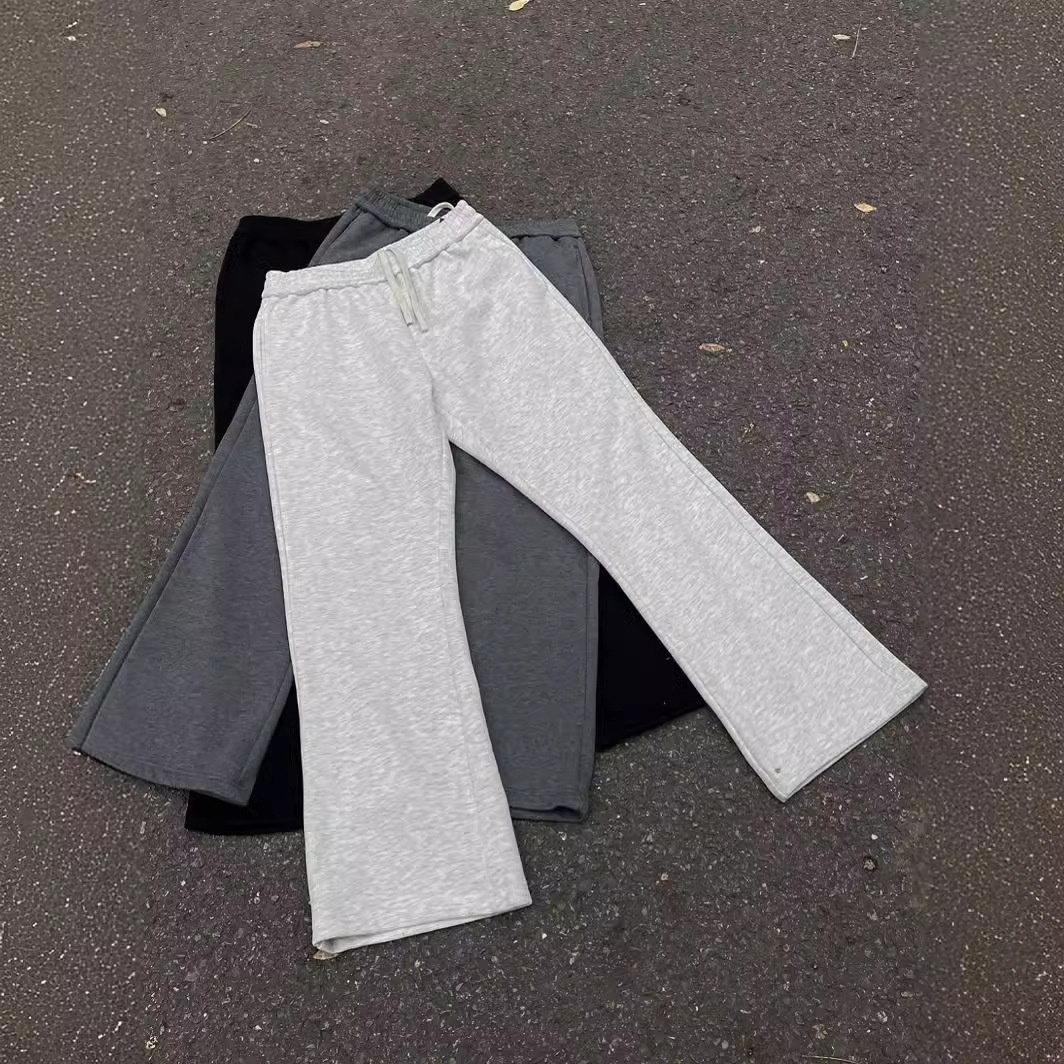boy Spring Autumn Flared Casual Pants For Men And Women, Trendy Brand, Versatile, Slimming, Commuting, Slim Fit, Black_voghion.com
