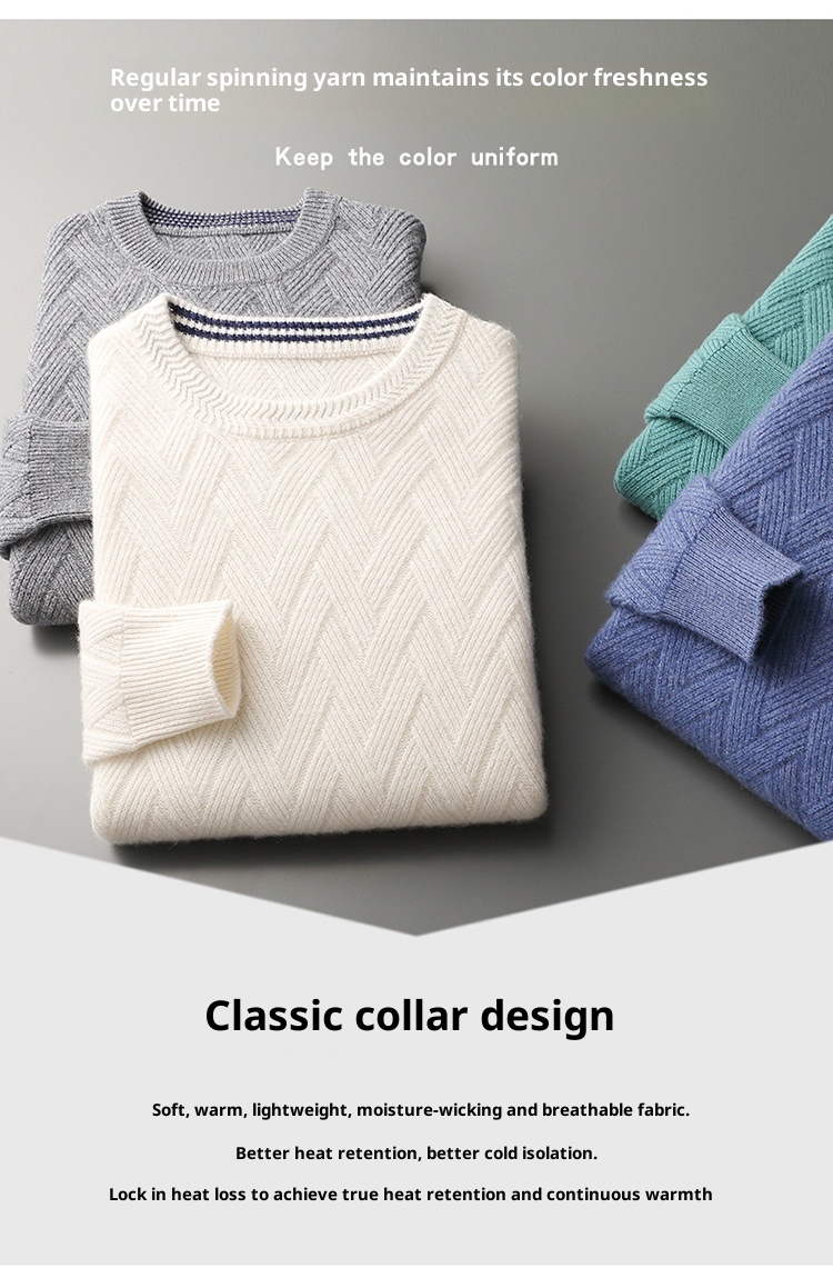 Boy Boy Boy 24 Herbst Winter Neue Wolle Herren Lockerer, lässiger, dicker, warmer Strickpullover aus Kaschmirbasis Herren_voghion.com