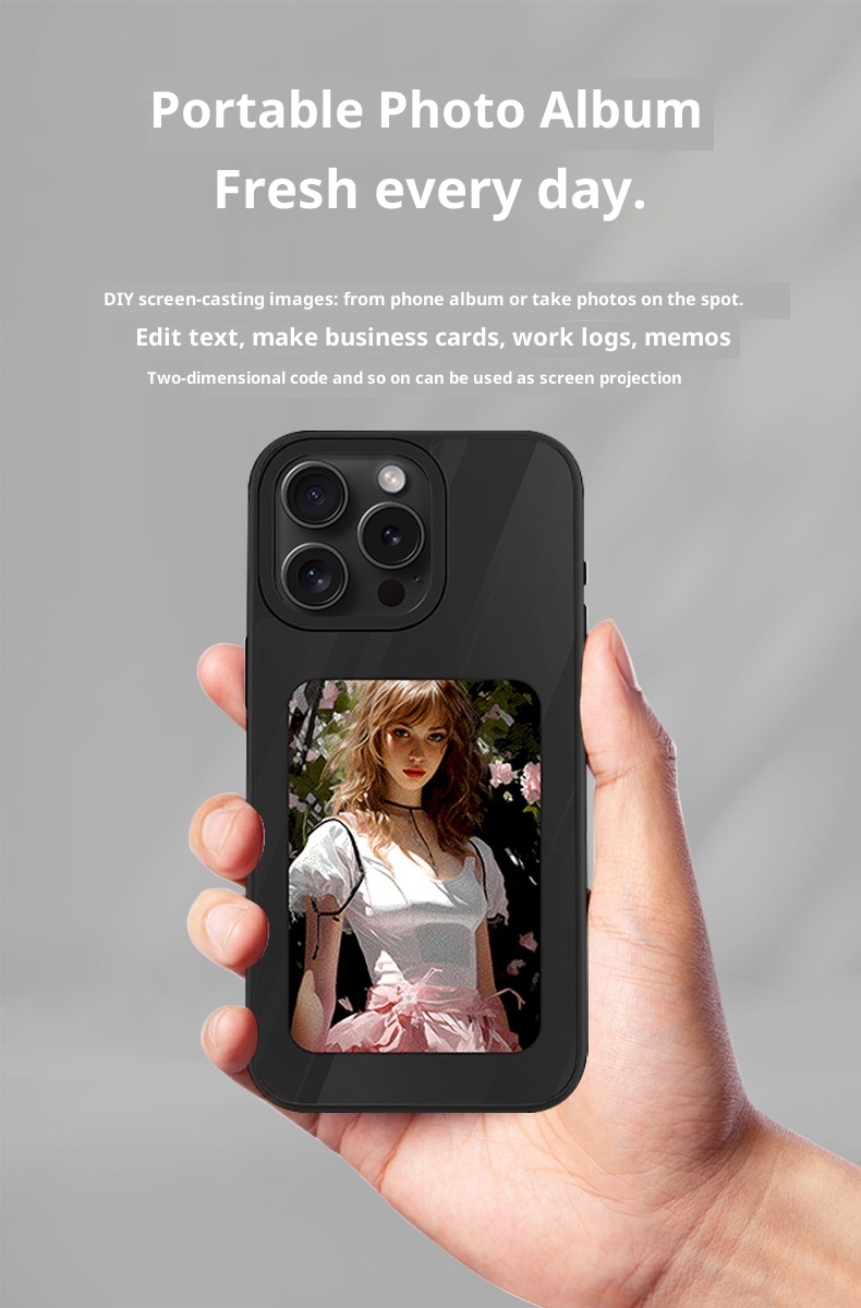 Custodia protettiva per iPhone 16 Pro Max TechGlobe Ink, quattro colori, antiurto, con schermo NFC e proiezione, album fotografico fai da te_voghion.com