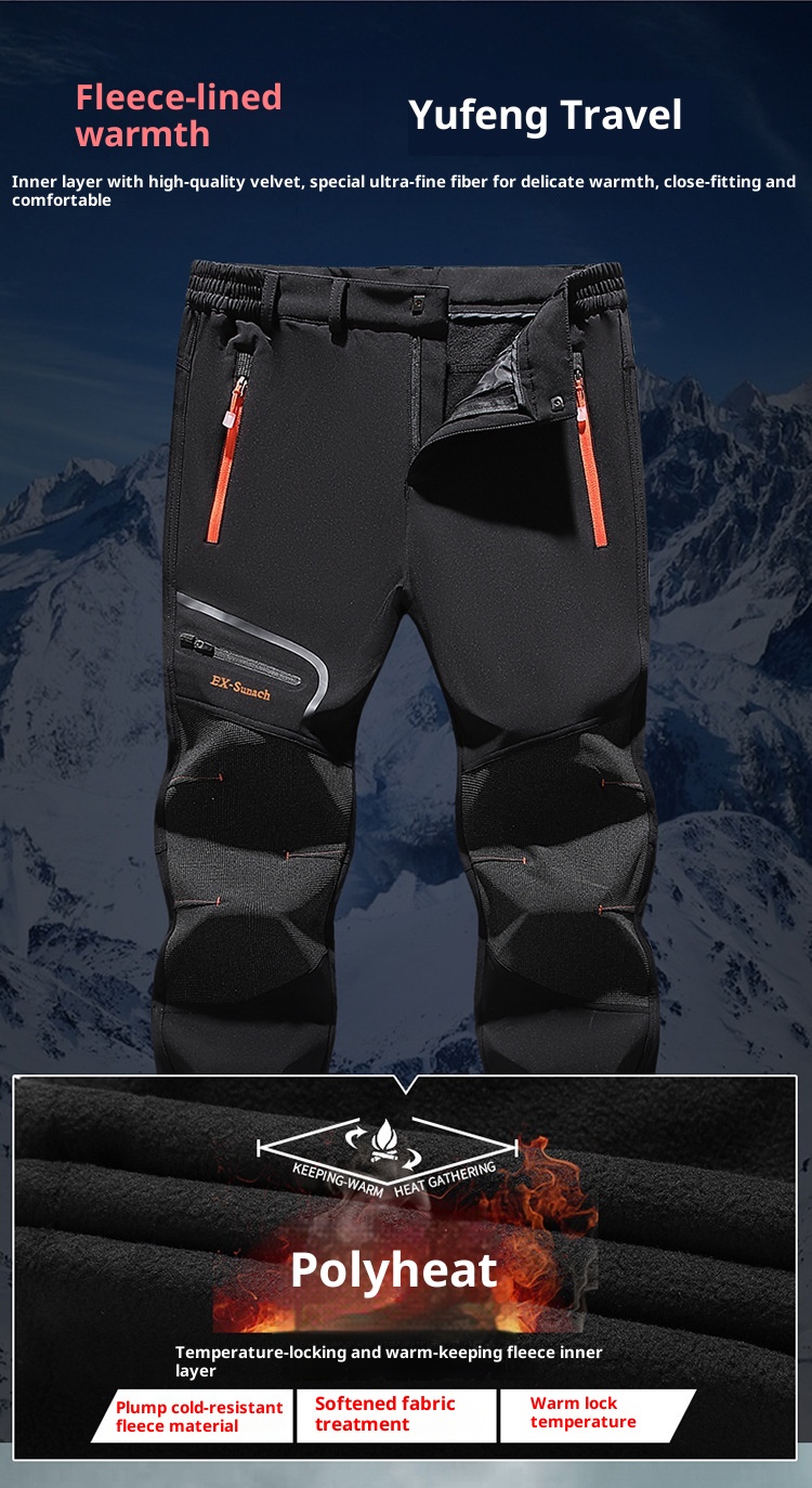 001 Grenzüberschreitender Großhandel Outdoor Softshell Fleecegefüttert Verdickt Warm Winter Skifahren Wandern Winddicht Wasserdicht_voghion.com