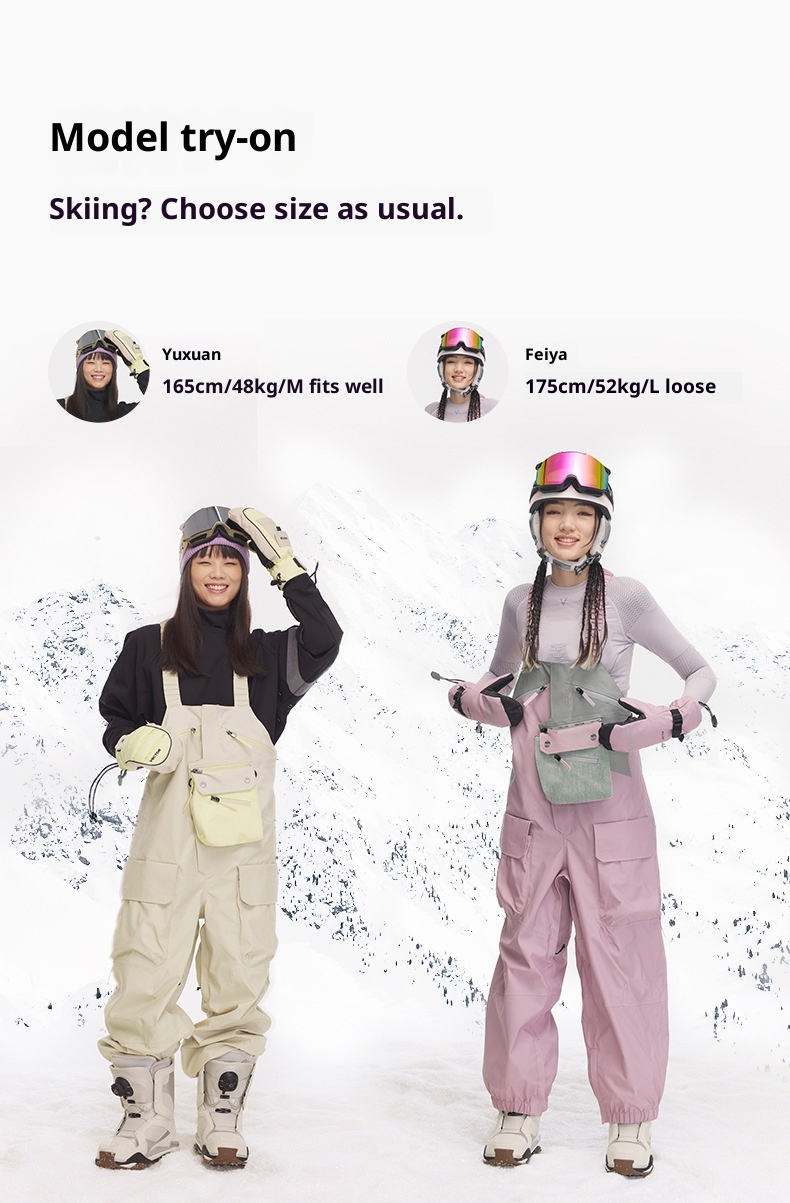 001 VECTOR Bib Single And Double Board Equipment Windproof Waterproof Loose Snow Pants Ski X20_voghion.com