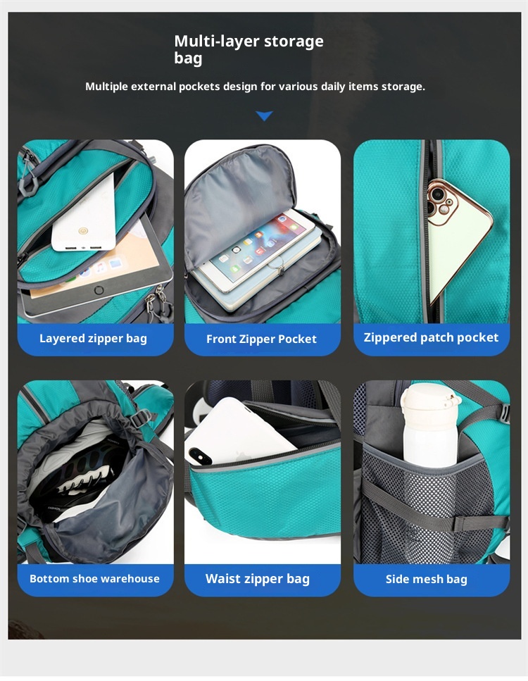 Sac à dos ActiveGo Outdoor Bag grande capacité pour la randonnée, homme, imperméable, idéal pour les voyages et les sports tout-terrain, léger et respirant._voghion.com