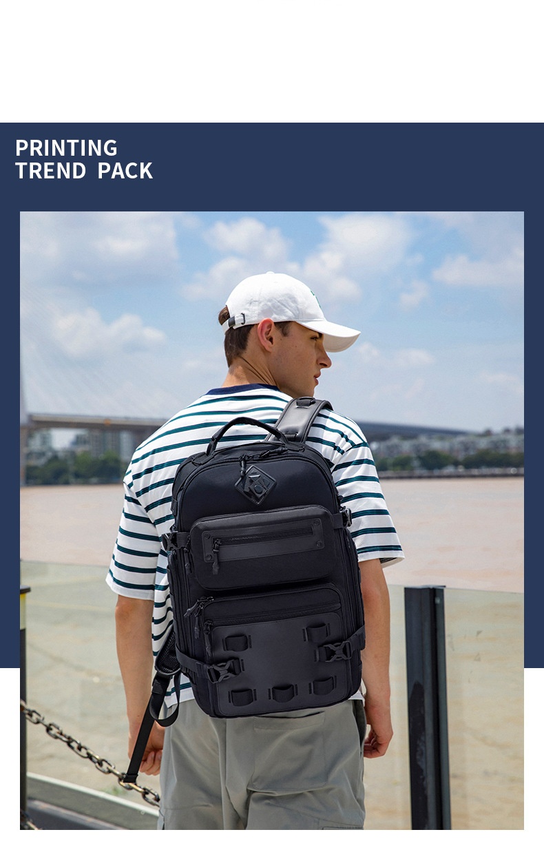 Zaino tattico impermeabile e resistente all'usura per laptop da uomo ActiveGo Ozuko, borsa da viaggio per pendolarismo, grande capacità, per escursioni all'aperto_voghion.com