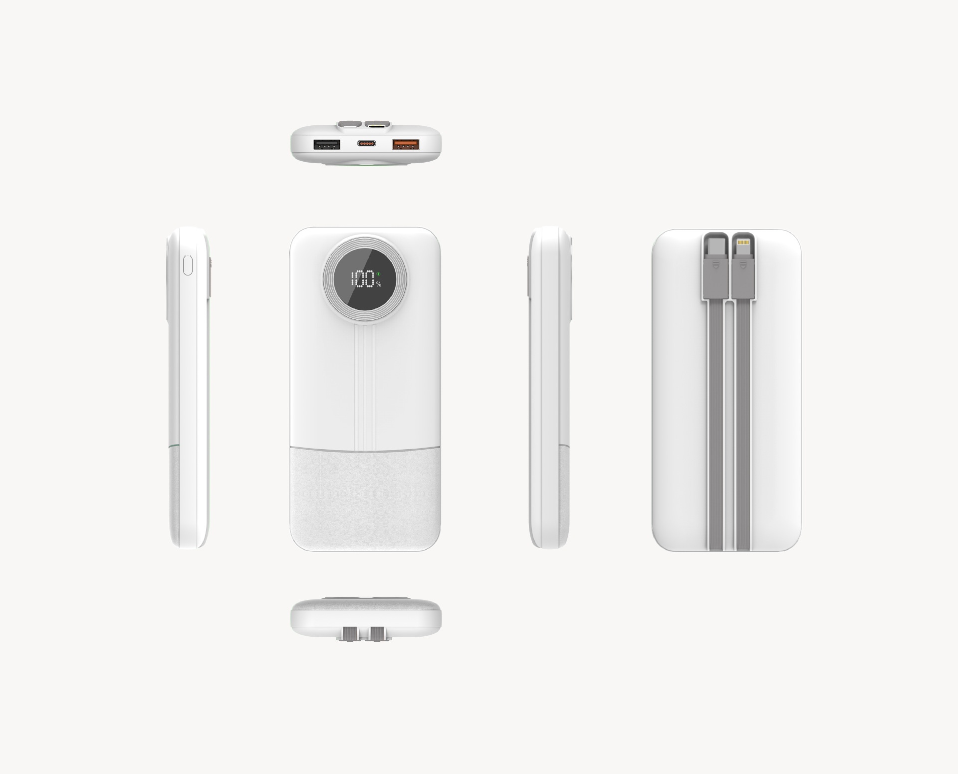 Techglobe 22,5 W, caricabatterie rapido, cavo integrato, 20000 mAh, alimentatore mobile in regalo con stampa, batteria a lunga durata_voghion.com