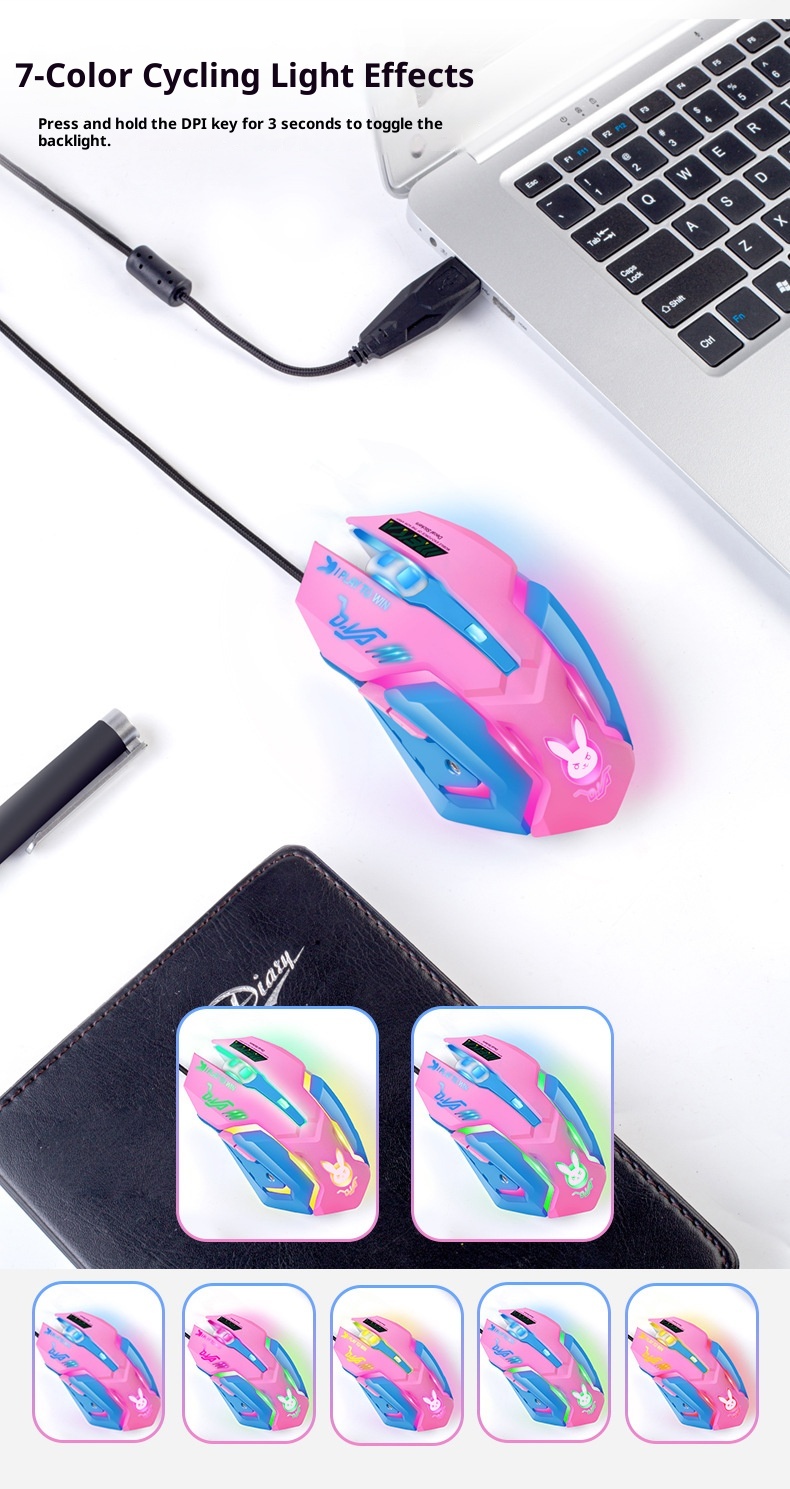 Techglobe Computer Peripheral LOL E-sports PUBG Gaming Accessories USB Mouse_voghion.com