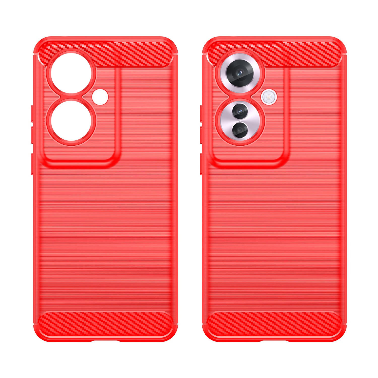 TechGlobe Custodia protettiva per telefono OPPO Reno11F F25Pro Reno11A in fibra di carbonio spazzolata, copertura completa, anti-caduta_voghion.com