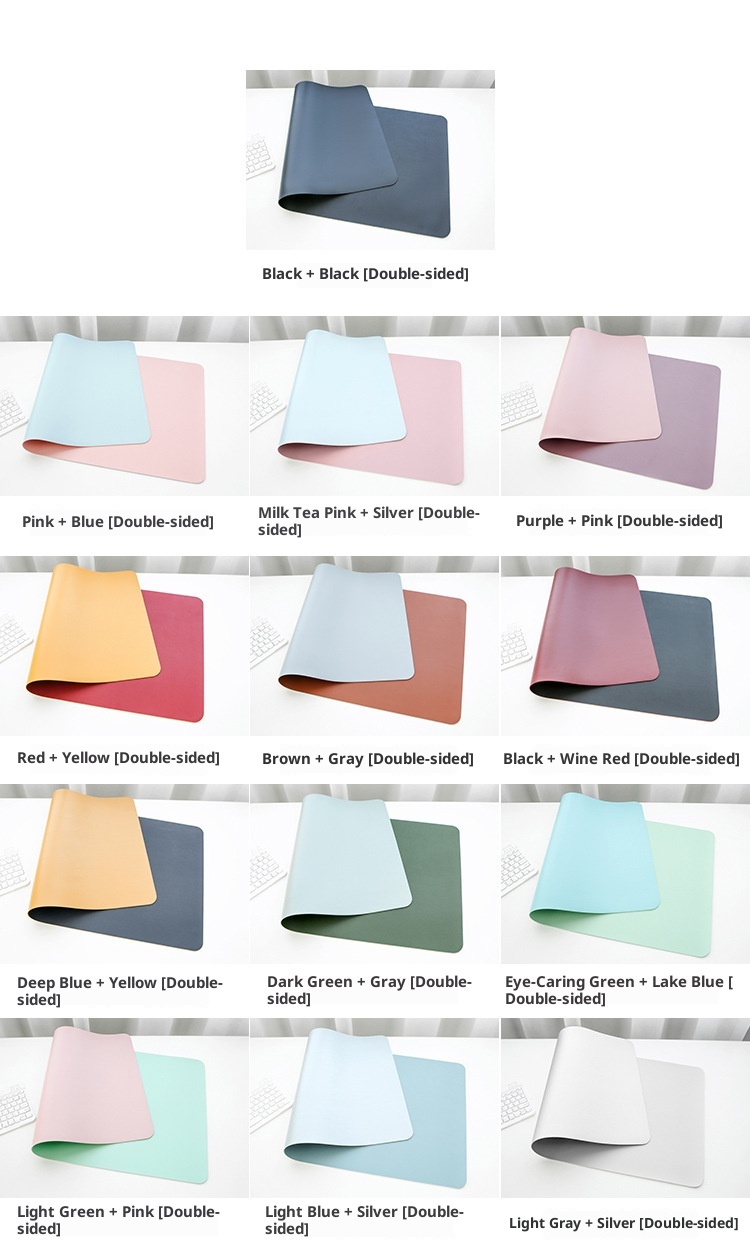 3c Manufacturer In Stock Cross-Border Leather Mouse Large Waterproof Office Desk Mat Student Writing Pad With Logo_voghion.com