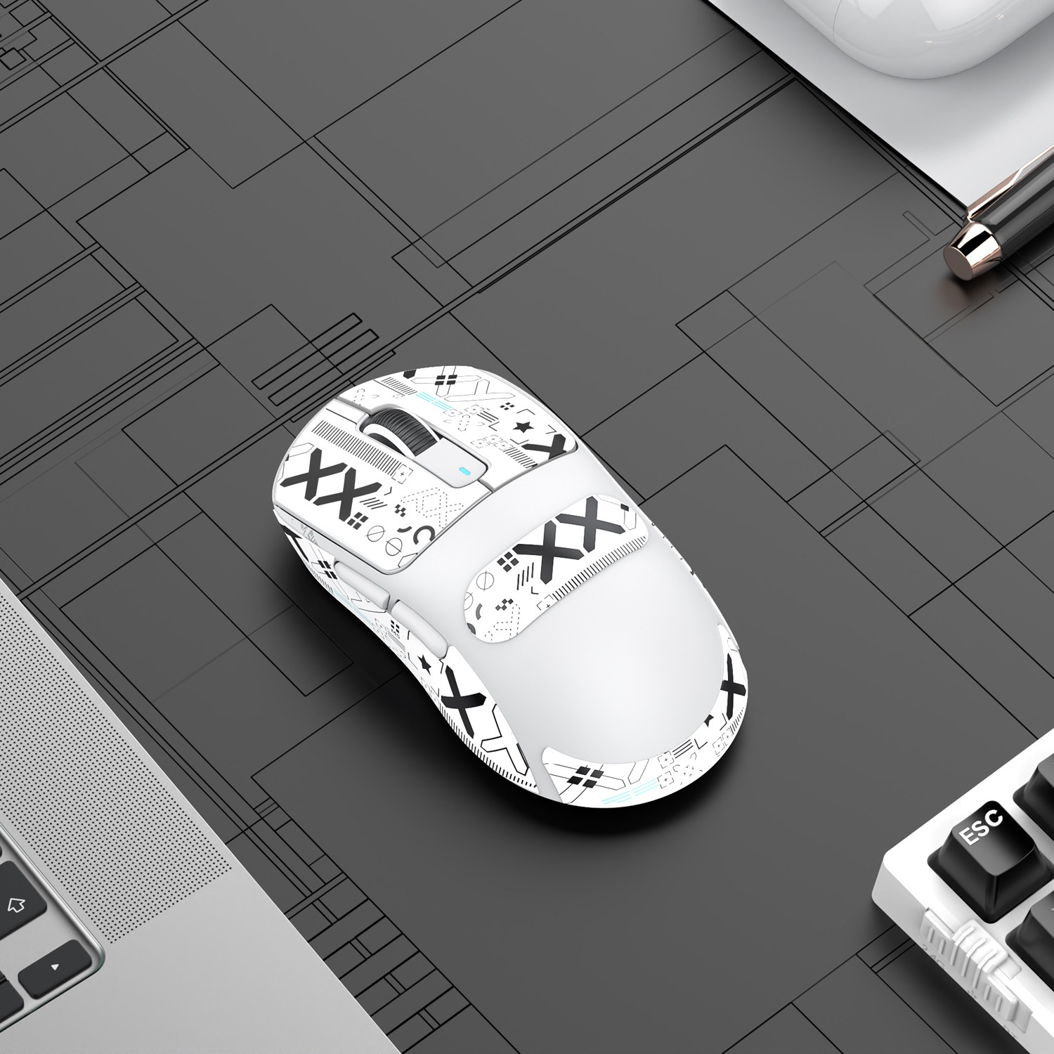 Souris sans fil Techglobe Attack Shark X3 PAW3395 légère pour le jeu, trois modes_voghion.com