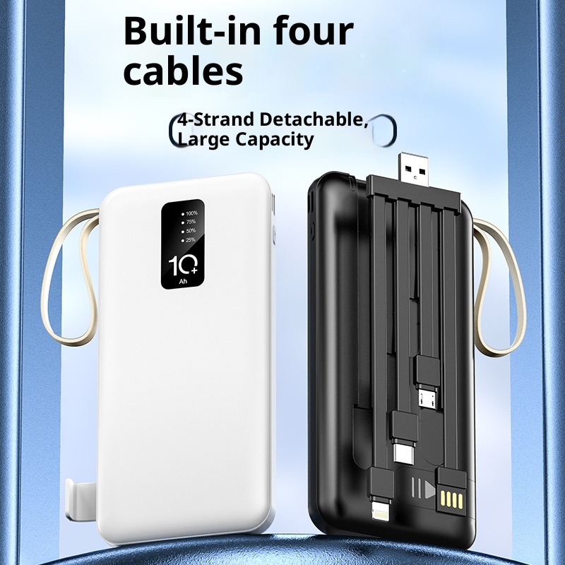 techglobe Großhandel Geschenk Mobile Powerbank mit integriertem Kabel 20000mAh Große Kapazität Gemeinsames Schnellladen Tragbarer Akku_voghion.com