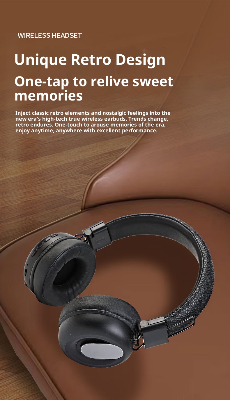3c 2025 Nieuwe Retro Over-Ear Hoofdtelefoon Gaming Bluetooth Headset 5.3 Draadloze Oordopjes Lange Batterijduur Ruisonderdrukking_voghion.com