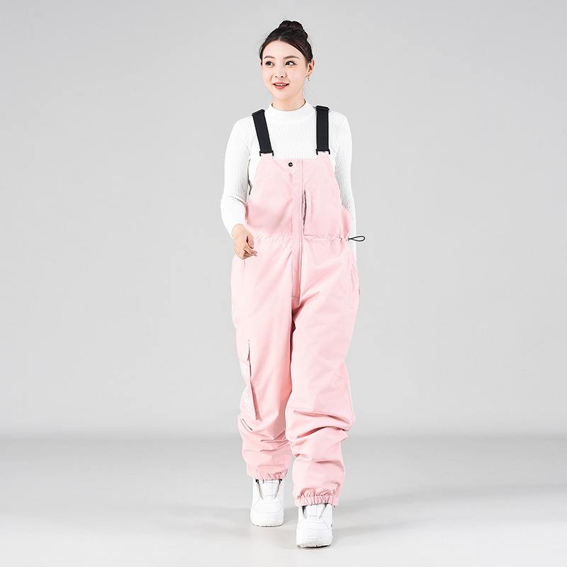 001 Salopette da sci unisex oversize invernale antivento da snowboard pantaloni da neve termici_voghion.com