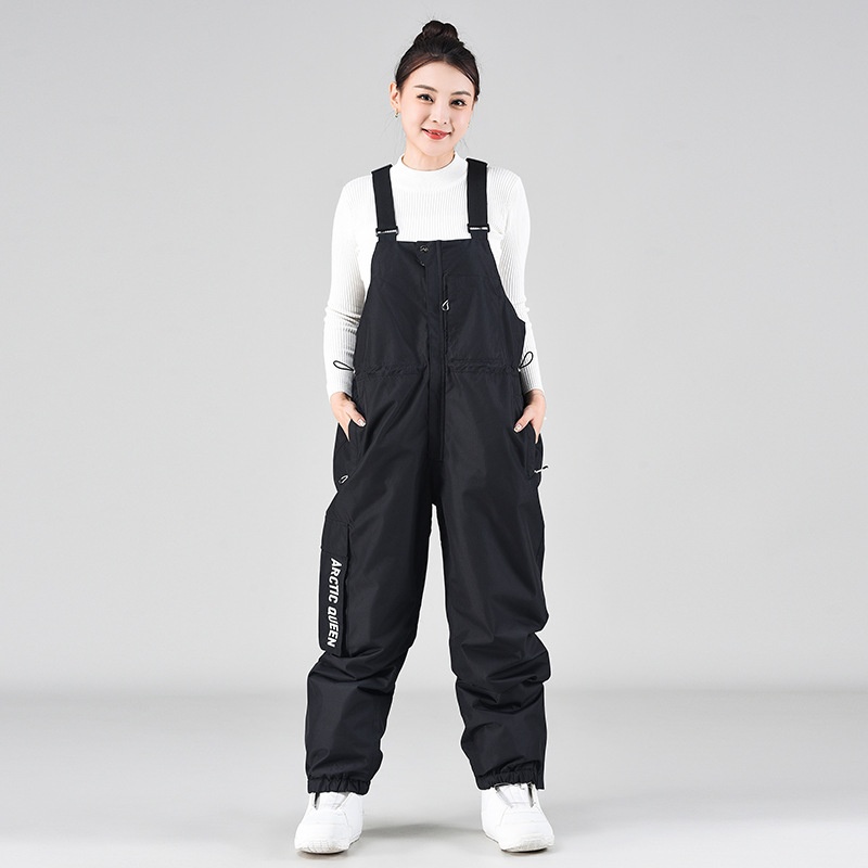 001 Salopette da sci unisex oversize invernale antivento da snowboard pantaloni da neve termici_voghion.com
