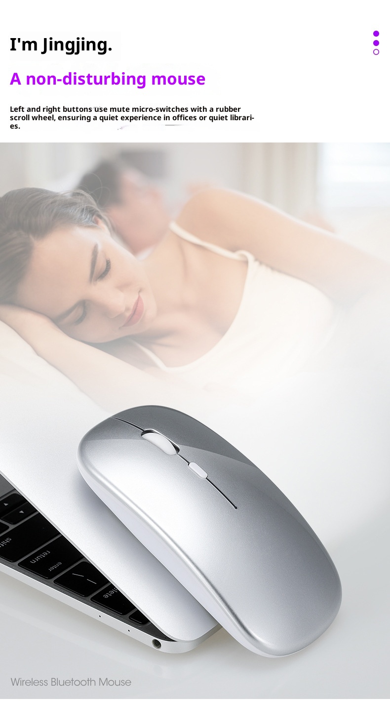 Techglobe 2.4G Bluetooth Wireless Dual Mode Silent Compatible With Laptop Charging Noiseless Office Glowing Mouse_voghion.com