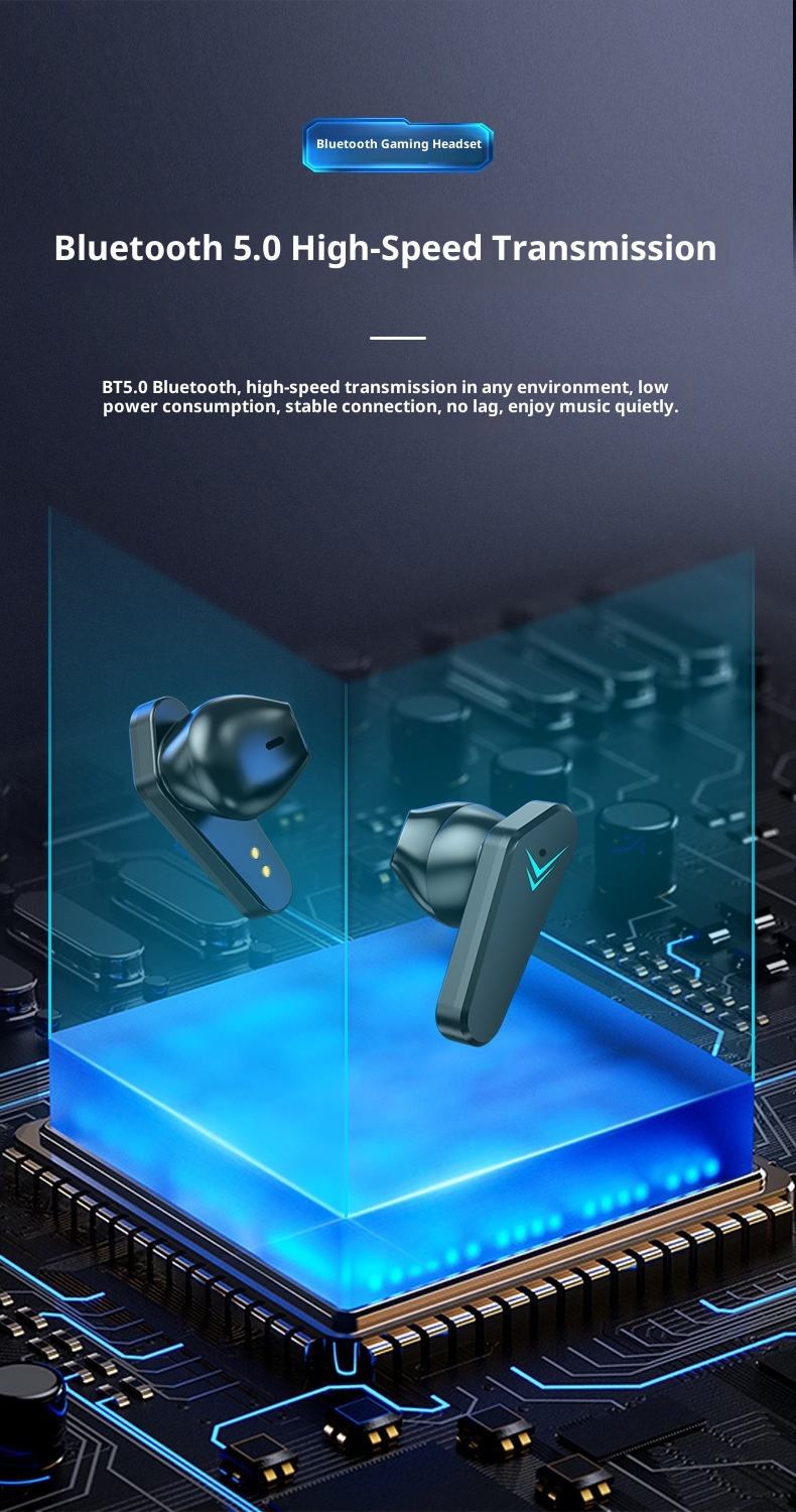 3c Cross-Border New Gaming E-Sports X15 Bluetooth Headset Low Latency Wireless In-Ear Digital Power Display Factory_voghion.com