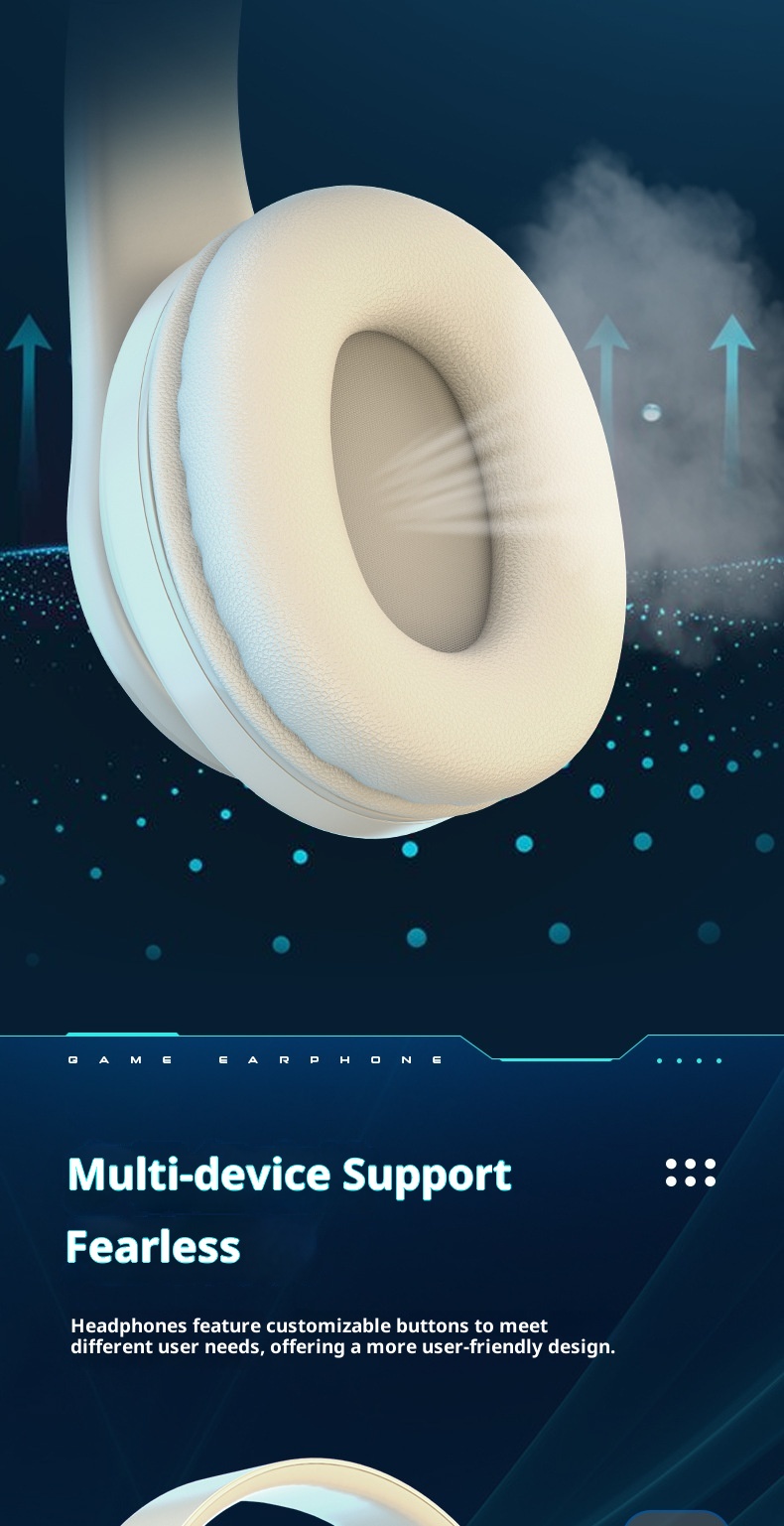 3c Cross-border Hot-Seller Bluetooth-Kopfhörer mit Beleuchtung, Over-Ear, kräftigem Bass, kabellos, ideal für Sport und Gaming – das perfekte Geschenk!_voghion.com