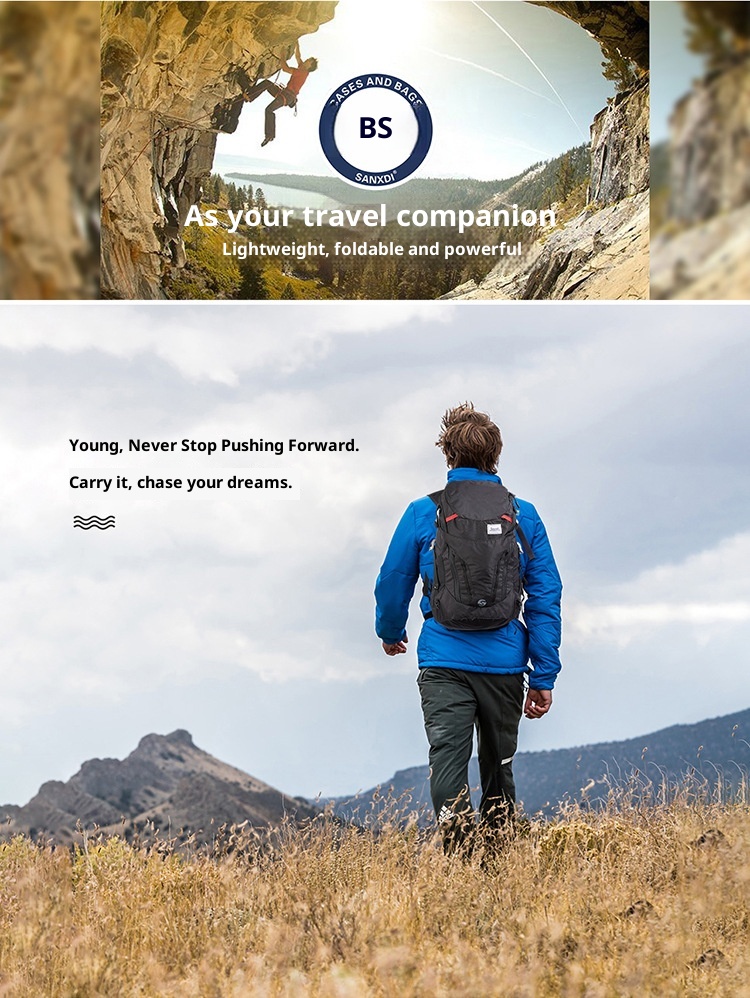 ActiveGo Ultraleichter, professioneller, faltbarer, wasserdichter Trekking- und Reiserucksack für Herren mit großem Fassungsvermögen_voghion.com