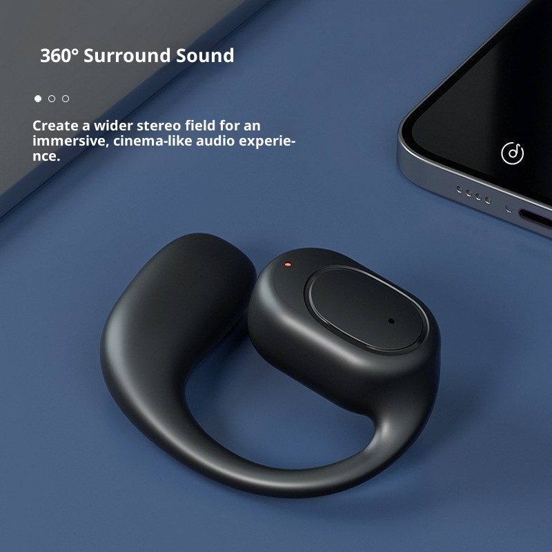 Auricolari Bluetooth wireless over-ear 3c, controllo touch su un singolo orecchio, design aperto, comodi da indossare, sportivi, batteria a lunga durata_voghion.com