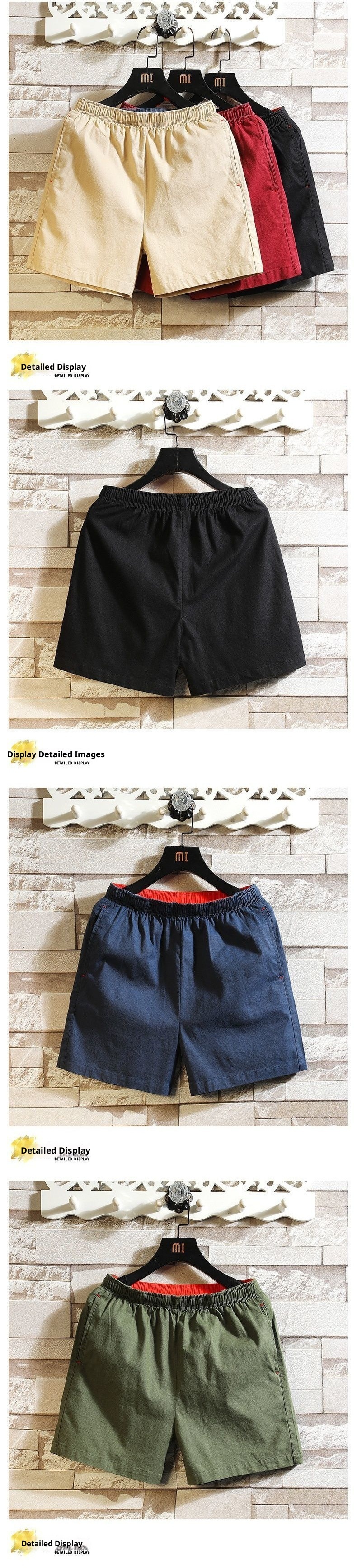 boy Summer Three-Quarter Pants Men's Pure Cotton Trendy 3/4 Large 4/4 Outdoor Casual Beach Shorts Sports_voghion.com