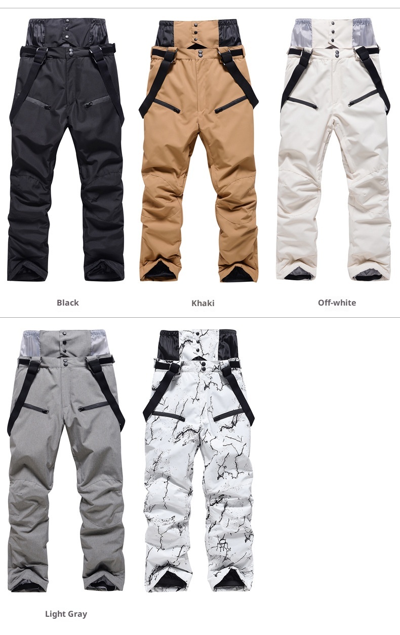 001 Dla mężczyzn i kobiet Par Zimowe Outdoor Wiatroodporne Wodoodporne Ciepłe Pogrubione Spodnie Narciarskie Snowboardowe Odporne na Mróz_voghion.com