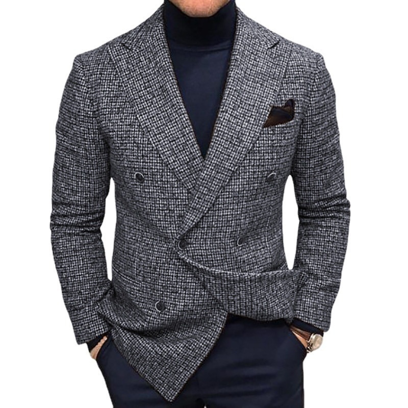 QFV507045555501<2 QFV507045555501<2 2025 Autumn New Suit British Style Gentleman Casual Blazer Men's Jacket_voghion.com