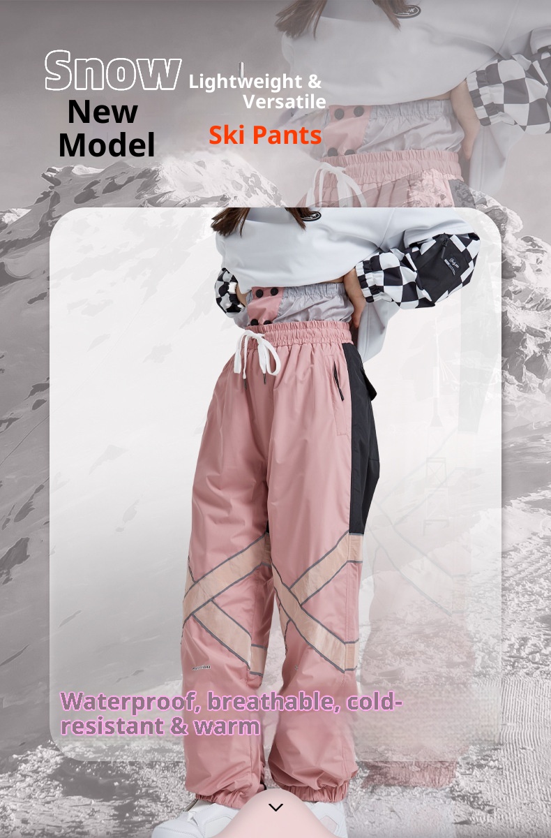 001 2023 Nuovi pantaloni da sci riflettenti caldi antivento da snowboard unisex per esterni, stile coppia, tendenza invernale_voghion.com