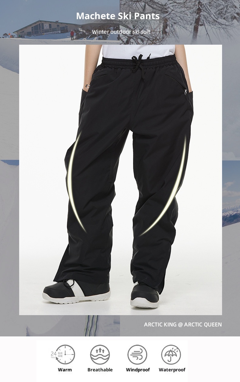 001 Nieuwe Heren Dames Winter Outdoor Waterdichte Warme Verdikte Snowboard Losse Versie Skibroek_voghion.com