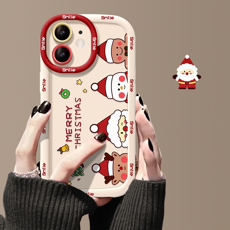 Étui TechGlobe compatible avec iPhone 16 pouces, iPhone 15 pouces, iPhone 13 Pro Max, Père Noël, silicone liquide XR/XR rouge_voghion.com