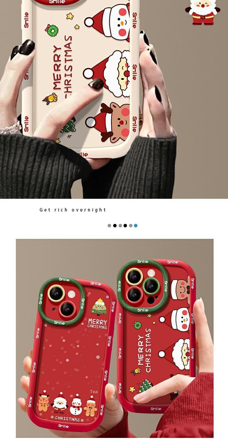 Étui TechGlobe adapté aux iPhone 13 Pro Max 14/12, modèle Père Noël, en silicone XR/XR, antichoc, 16 pouces._voghion.com