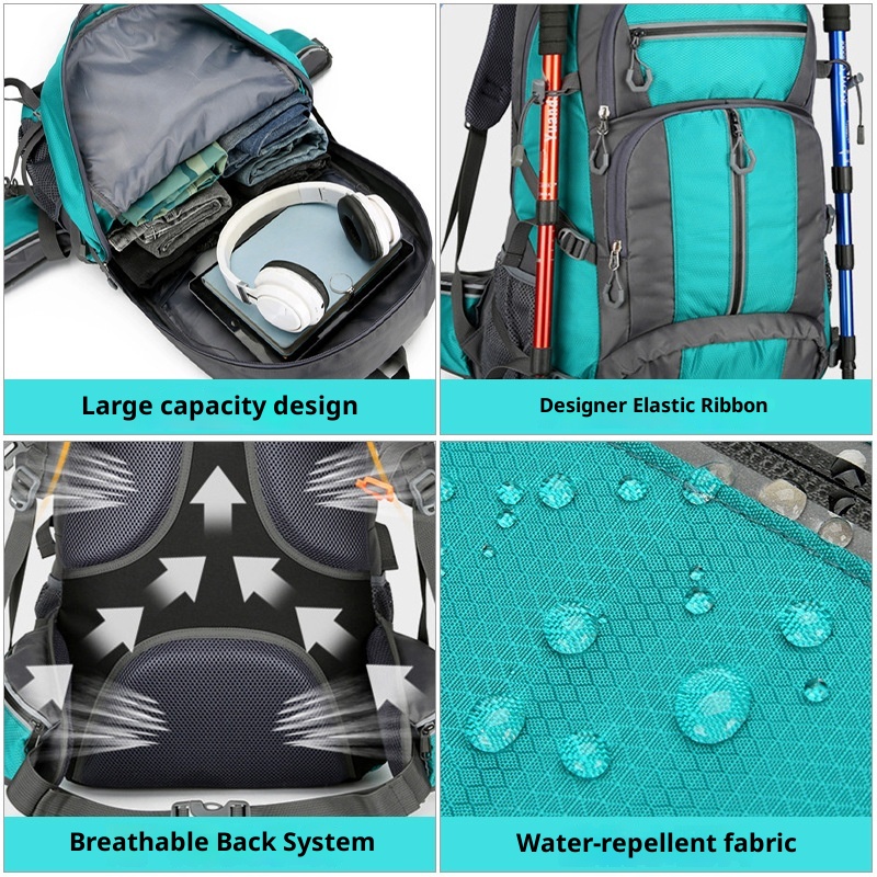 Sac à dos ActiveGo Outdoor Bag grande capacité pour la randonnée, homme, imperméable, idéal pour les voyages et les sports tout-terrain, léger et respirant._voghion.com